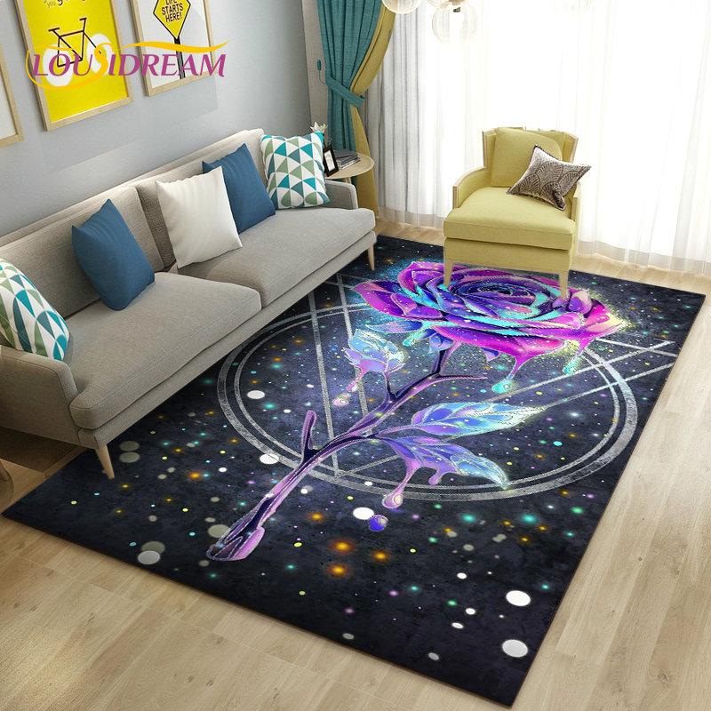 Dandelion Fresh Flower Plant Leaf Area Rug,Carpet Rug for Living Room Bedroom Sofa Doormat Decoration,Kitchen Non-slip Floor Mat