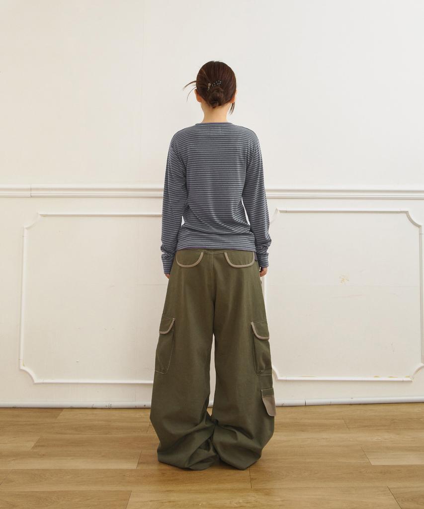 Tansanmageunesyum Juyoung X Tansan Eyelet Long Sleeve (Stripe Gray)