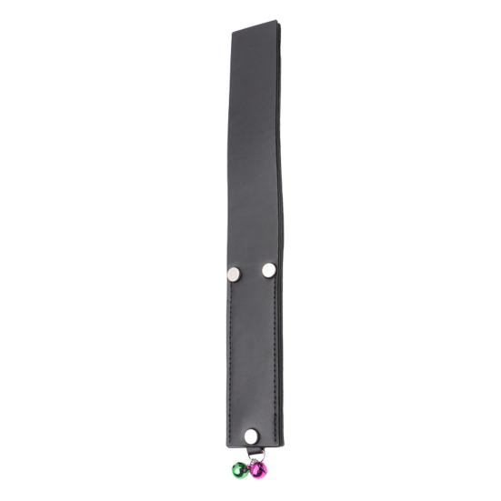 Faux Leather Paddle Rivet Fixation Auditory Stimulation Toy 11 Inches Role Play Cosplay Accessories for Couples