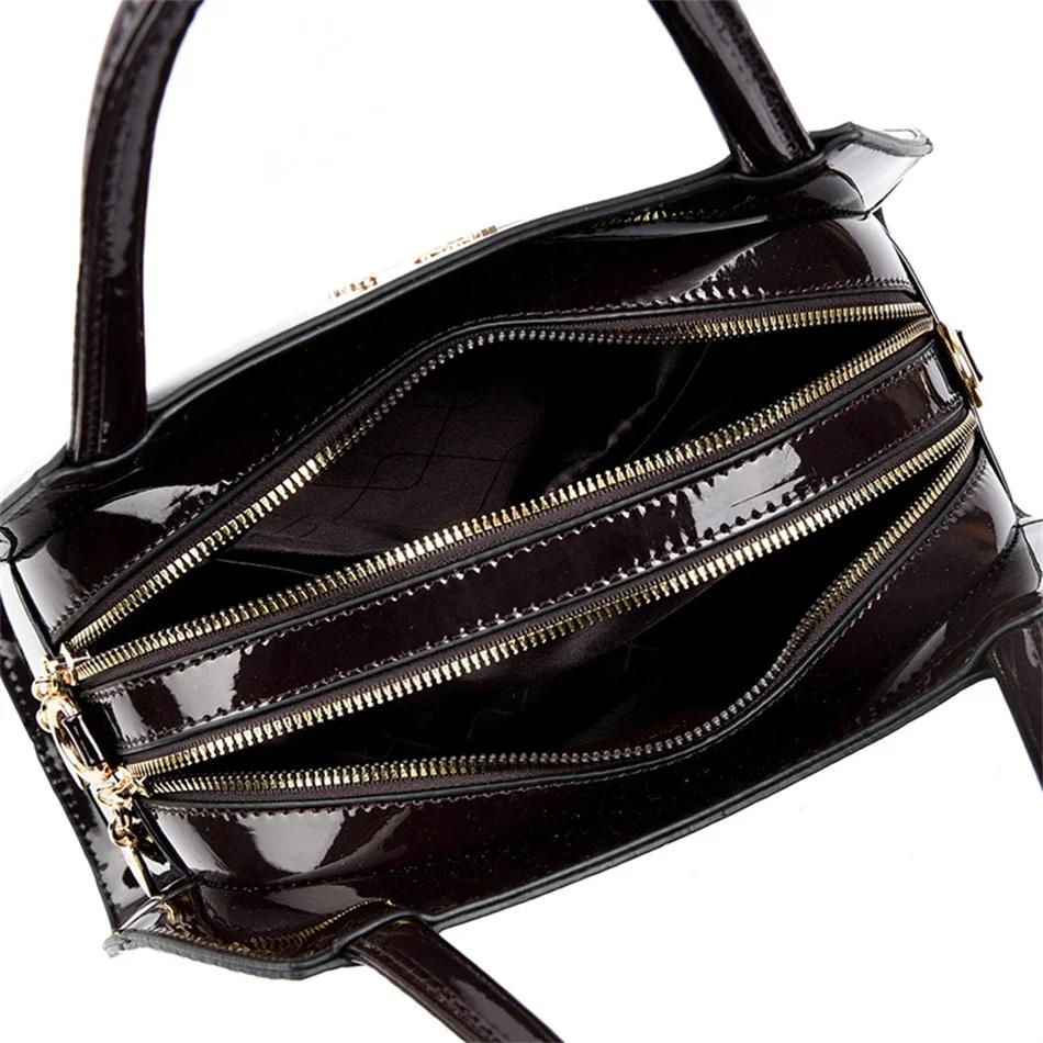 Luxury Patent Leather Handbags for Women Designer Crocodile Pattern Women's Shoulder Crossbody Bag Hobos Ladies Messenger Bags