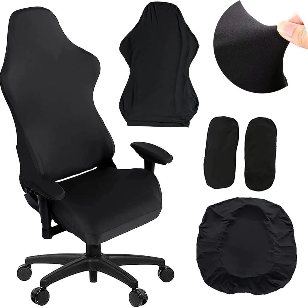 Gaming Chair Cover-Gaming Chair Seat Cover 4pc/Set Gaming Chair Covers Stretchable with Armrest Covers/Chair Back Covers/Chair S