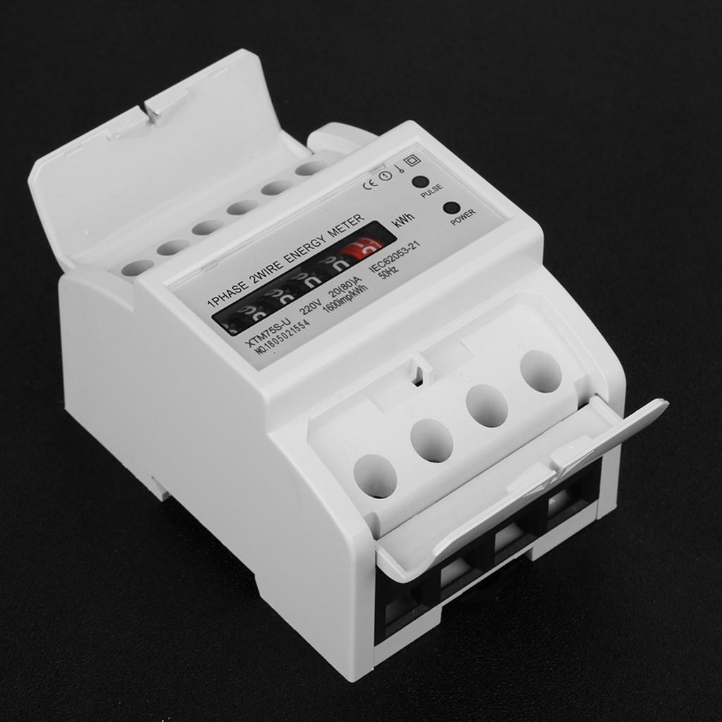 220V Digital 1 phase 2 Wire 4P Din Rail Electric Meter Electronic KWh Meter(5(30)A)