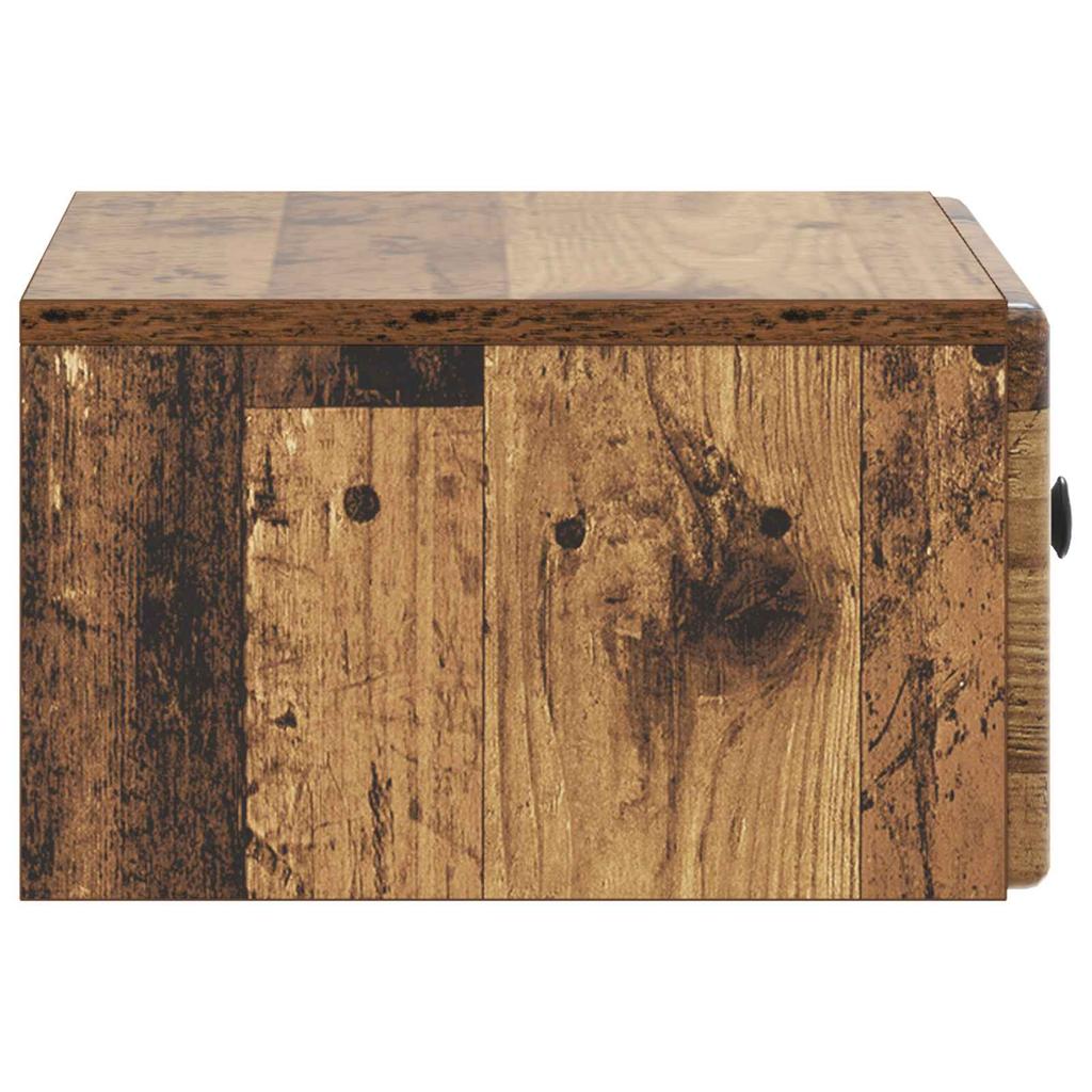 Wall Mounted Nightstand Reclaimed Wood 49 x 34.5 x 20 cm
