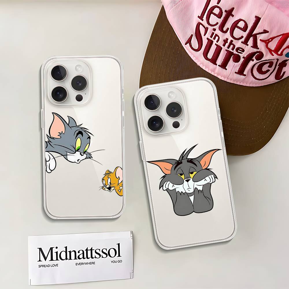 Cute Jerry And Tom-S Phone Case For IPhone 17 16 15 14 Plus 13 12 11 Pro Max Phone Back Cover Transparent Shockproof Cover