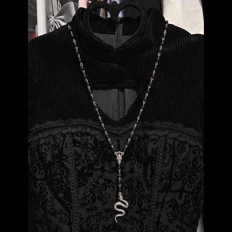 Gothic Punk Y2k Snake Pendant Necklace For Women With Alloy Chain Jewelry
