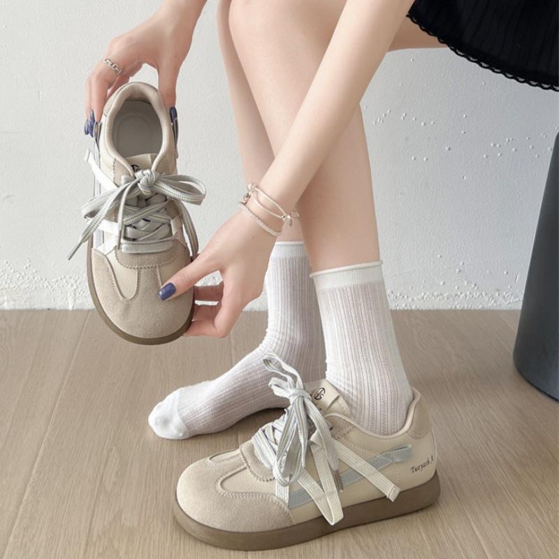 Fashion Retro Training Women Shoes 2025 New Spring Autumn Breathable Thick Bottom Sneakers Niche Casual Plate Shoes Soft Soled Sneakers