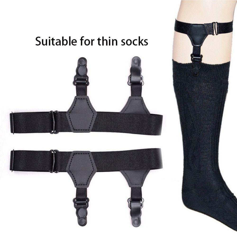 1 Pair Adjustable Garter Holder Non-slip Clip Garters Suspenders Leg Suspenders  Women Men
