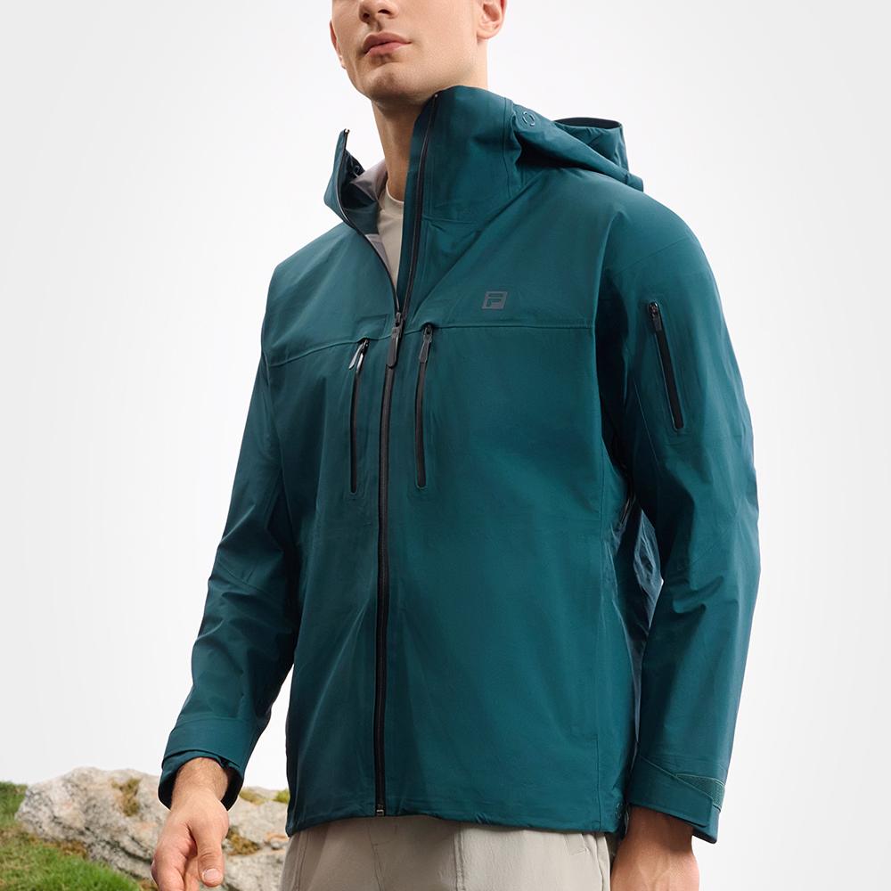 New FILA Outdoor Hiking Waterproof And Windproof Windbreaker Jacket Men's Dark Green A11M517710F-DG