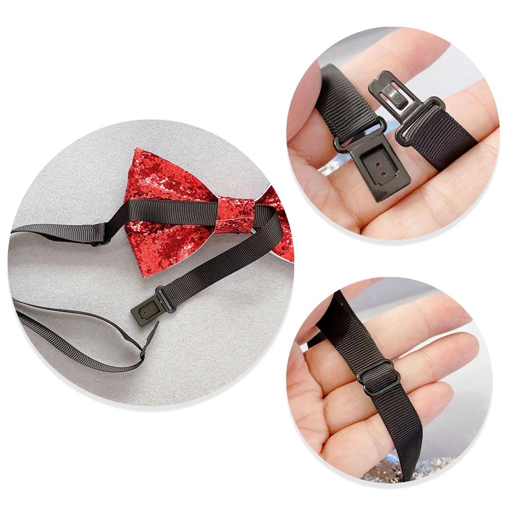 [NazyJnn] Glitter Bow Tie for Men and Women, Adjustable, for Parties, Weddings, Stage Performances, Recitals, Events, Costumes, Gold