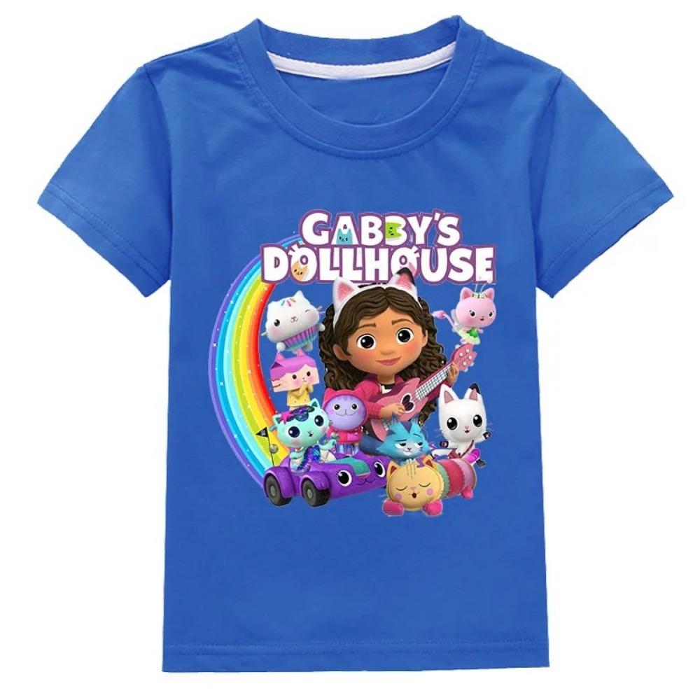 2026 T-shirt da Ragazza La Casa delle Bambole Divertente Tema Anime Estiva per Ragazzi Cotone Moda Cartone Animato Casual T-shirt Girocollo Manica Corta