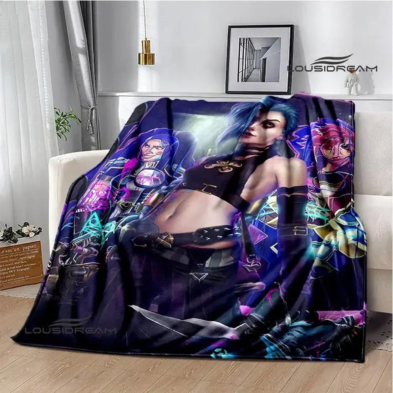 Arcano: Coperte con stampa di cartoni animati di League of Legends per tenersi al caldo, morbide e confortevoli, per casa, viaggio, letto, regalo di compleanno