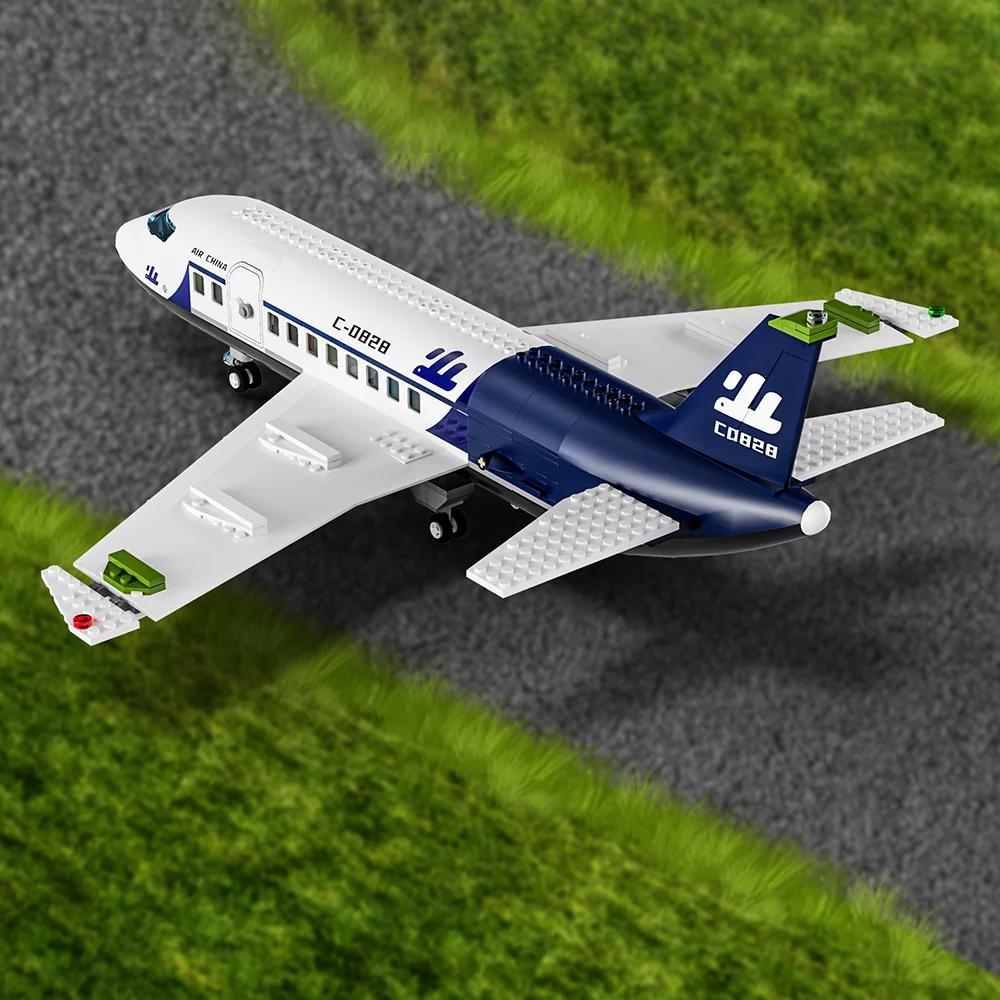 Creative City Airbus Cargo Aircraft Plane Building Blocks Air Airplane Model Bricks Educational DIY Toys For Kids Boys