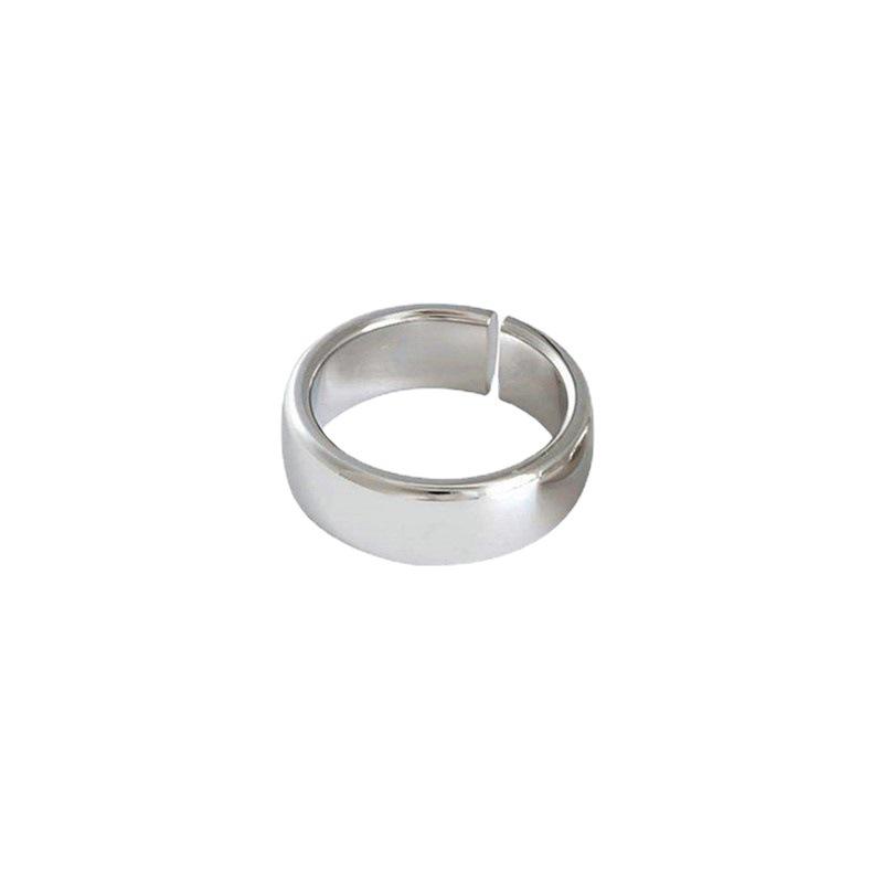 Japanese-Korean Smooth Irregular 925 Silver Vintage Open Ring for Women – Stylish Index Finger Commuter Fashion.