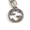 Great GUCCI Necklace Interlocking G Arabesque Long Chain Silver AG925 Women 524890 Used