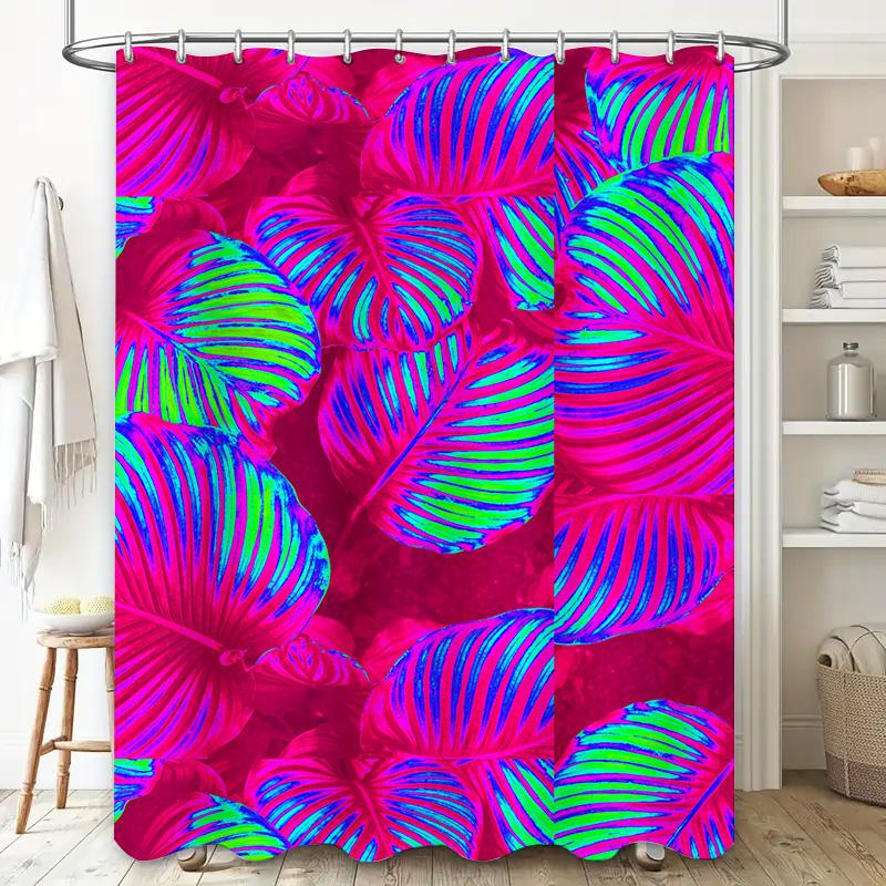 Floral Pattern Shower Curtain Lavender Blossom Bath Decoration Waterproof Liner for Home Decor in Bathroom Pink Purple White Yel