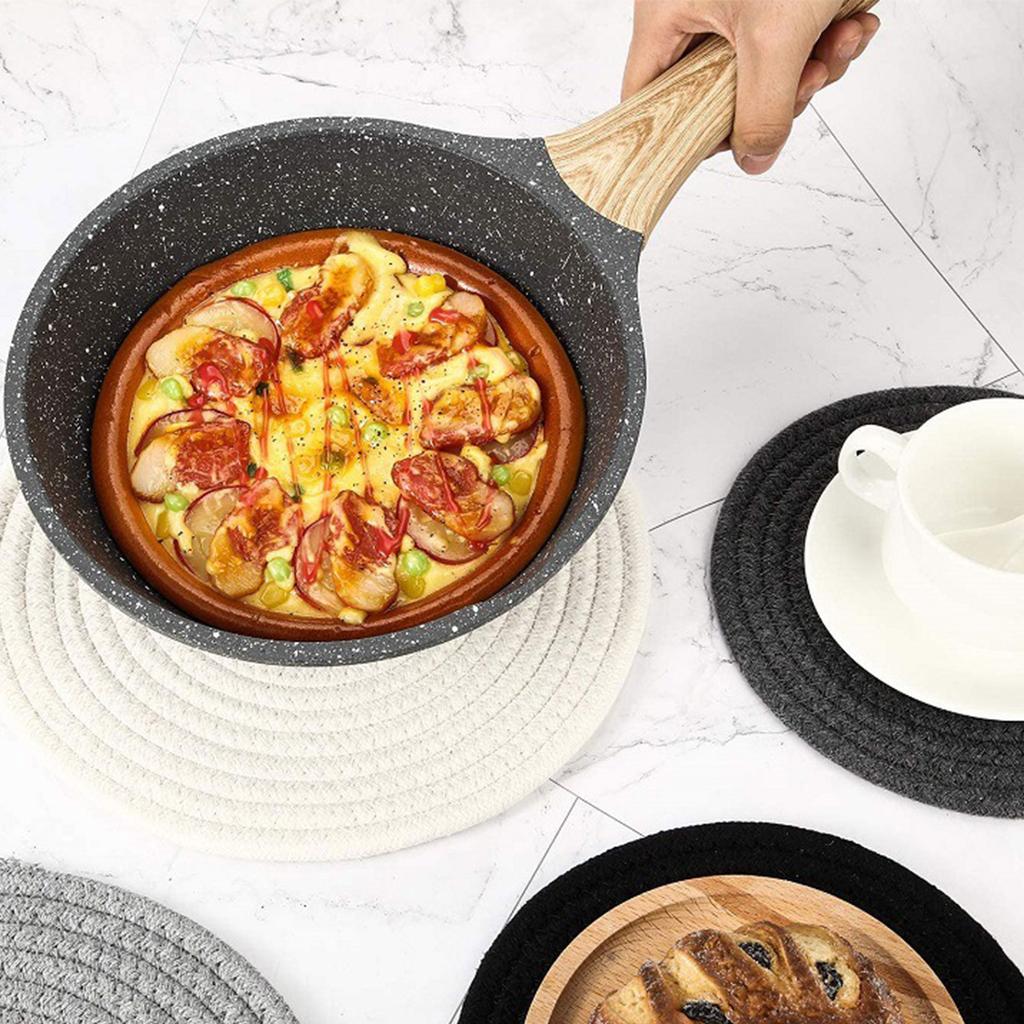 Kitchen Cotton Braided Coaster Hand-making Cup Cushion Boho Style Round Shape Non-slip Cup Pads Bedroom Home Decorations