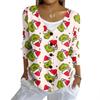 Women's Fashion Casual Knit Sweater Button-Up Christmas Print Cardigan Jacket