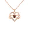 One hundred sentences I love you LOVE necklace, high-end projection stone One hundred languages Love necklace