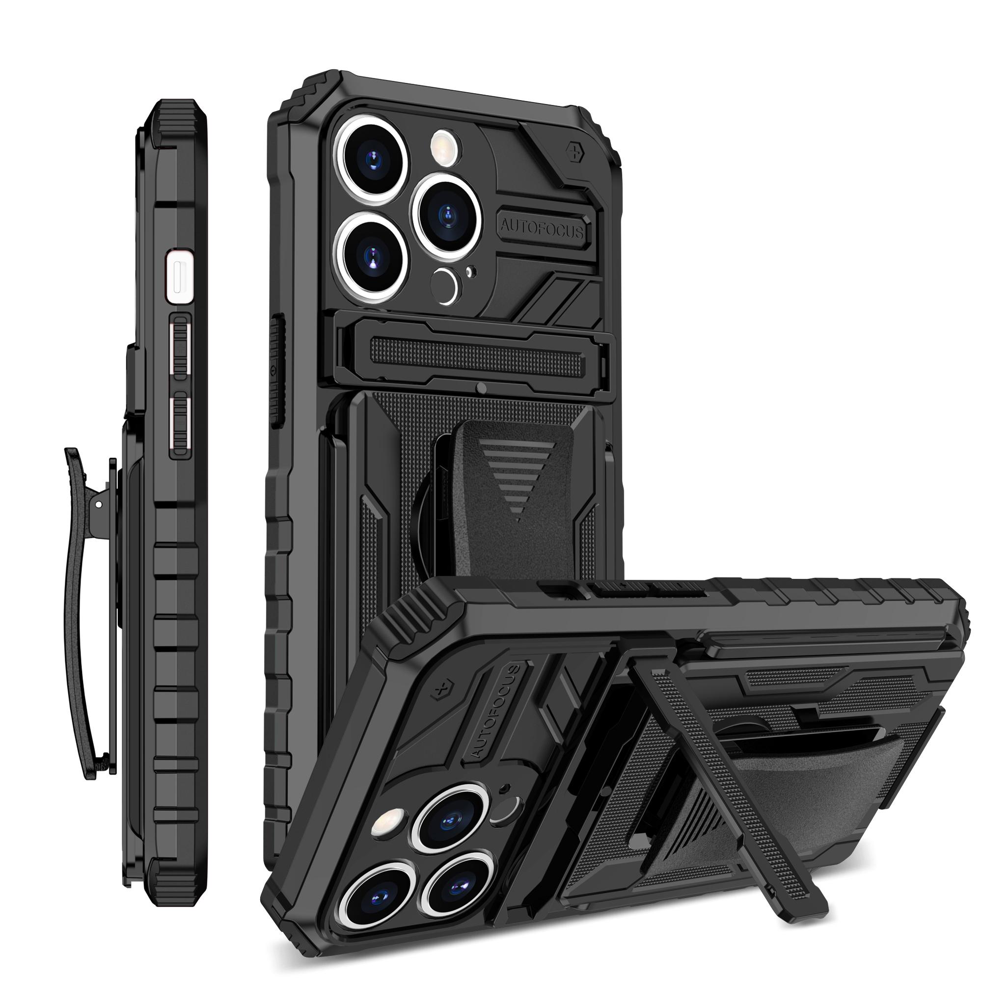 

Військовий чохол Heavy Duty Armor для iPhone 15 Pro Max 14 Plus 13 12 11 X XS Max XR SE 7 8 Обкладинка Затискач для ременя Кобура Підставка Повна захисна кришка For iPhone 15 чорний