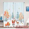 2pcs,Curtains Cute Santa Christmas Winter Trees (2) Chic Chic Curtain Versatile Polyester Curtains Decorations For Home Ldeal