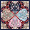 Luxury four leaf clover flower Headband Hijab Bandana Women Satin Silk Scarf Shawl Foulards Femme Square Scarves Wraps 90*90CM