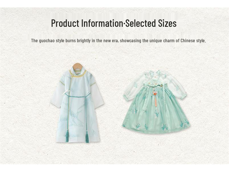 Children's Bamboo Rabbit Hanfu Princess Dress - Autumn Tang Suit Costume