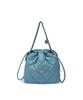 Mlb Basic Quilted Pu Mini Bucket Crossbody Bag La (Light Blue)