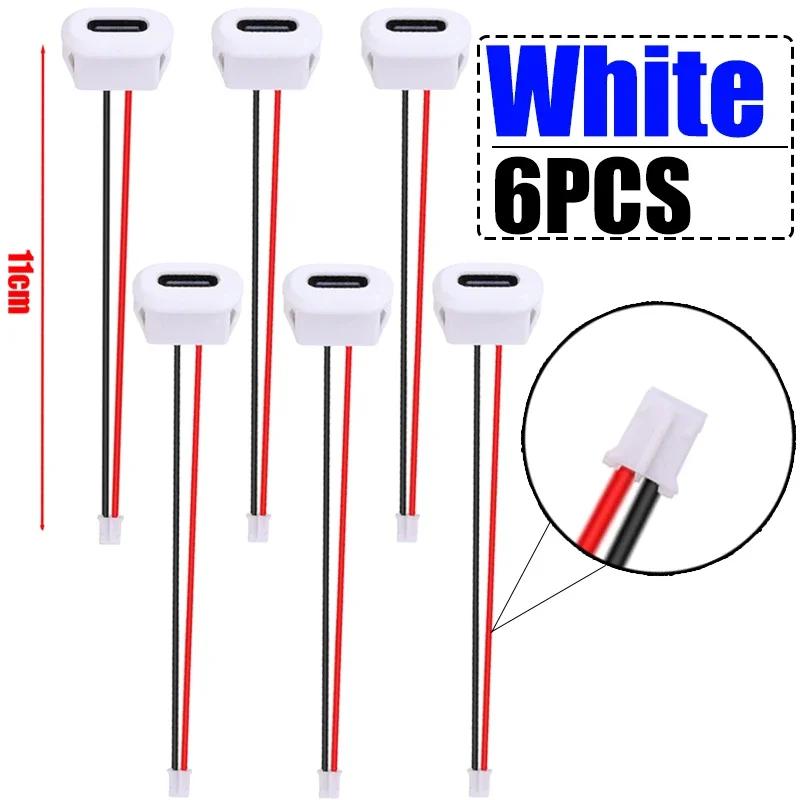 Type-C Female 2-Pin USB Connector Waterproof Female Socket Quick Charge Jack Type-C USB-C Charger Plug Accessories 2/4/6PCS