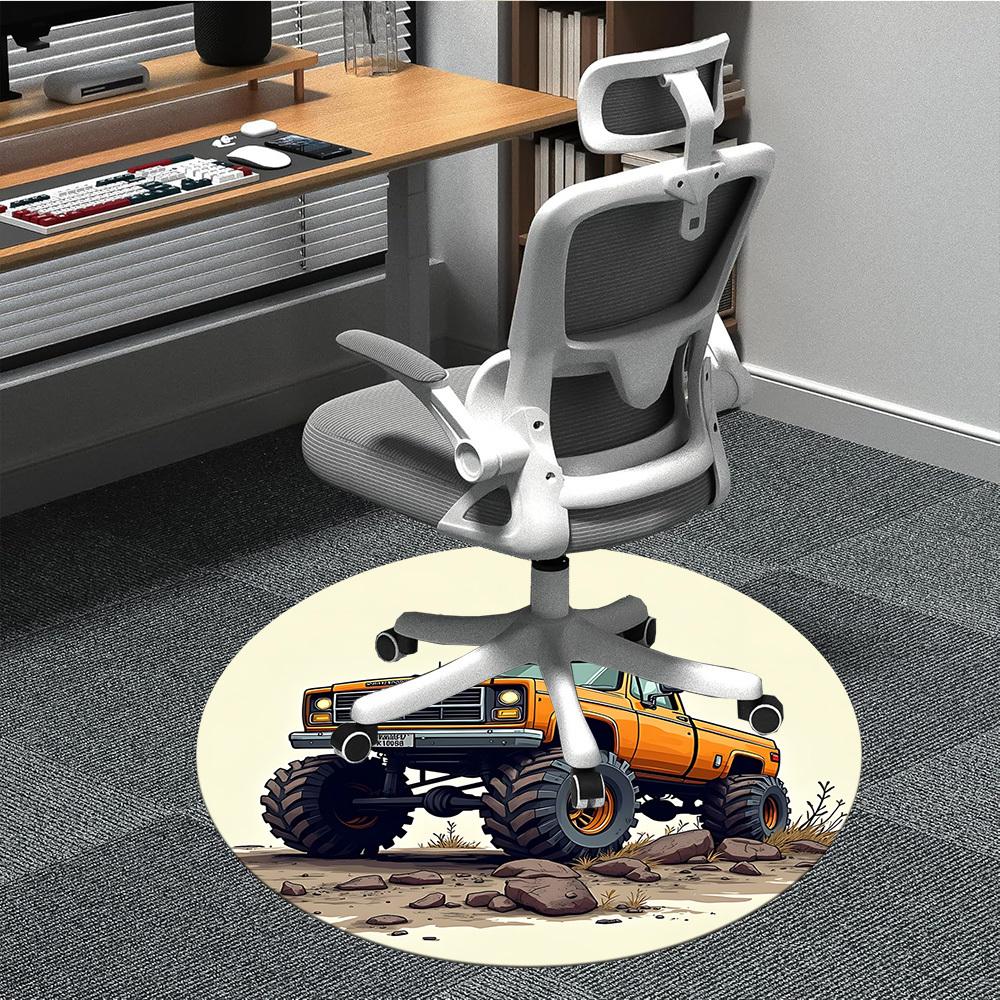 

1pc Monster Truck Adventure Chair Carpet for Office Non-Slip, Rug for Office, Room, Good Gift for Family or Friends, yy251226161 80cm by 80cm