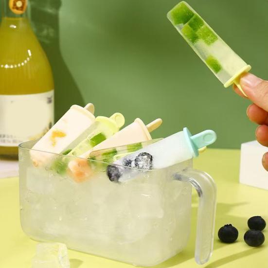 Eisform 8 Fächer Lebensmittelqualität Leicht zu lösen DIY Sommer Gefrierschrank Eis am Stiel Form Eisstiel Behälter Küchenzubehör
