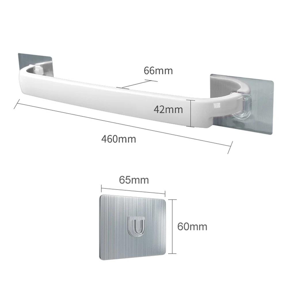 Towel Bar Rack Self-Adhesive Wall Mounted Towel Shelf Metal Bathroom Towel Organizer No Drilling Bathroom Accessories