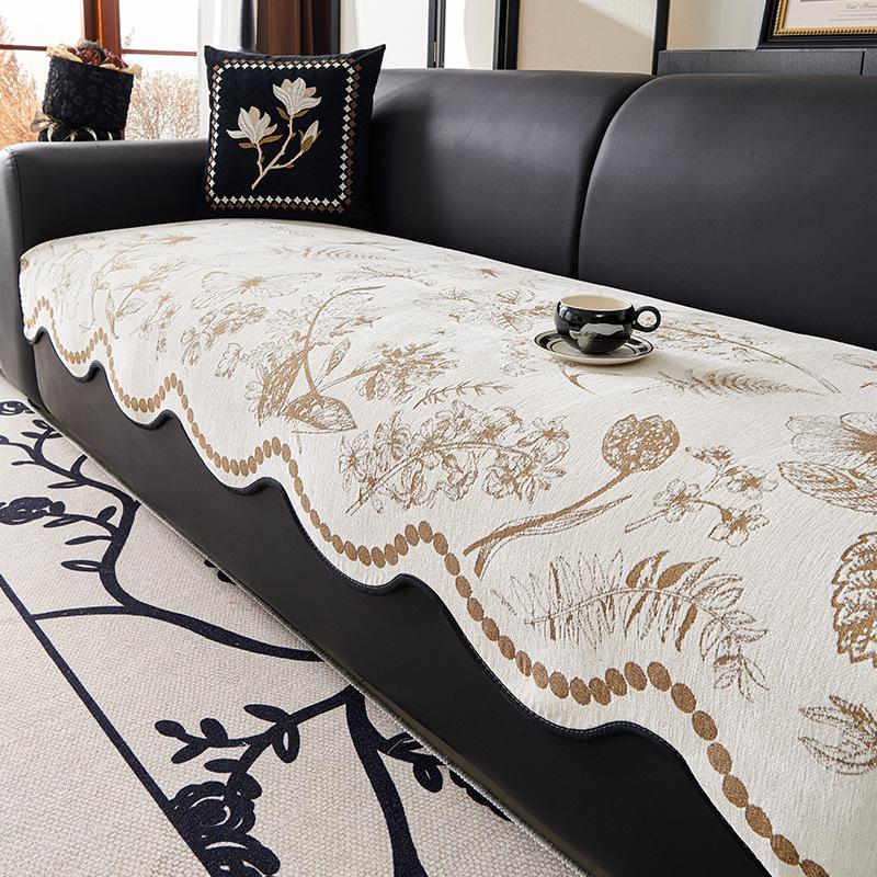 Fashion Sofa Cushion Chenille Floral Jacquard Sofa Cushion Living Room Non-slip Couch Covers Cloth Towel All Seasons Slipcover