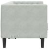 Chesterfield Sofa with Neck Pillows 2 Seater Light Grey Velvet
