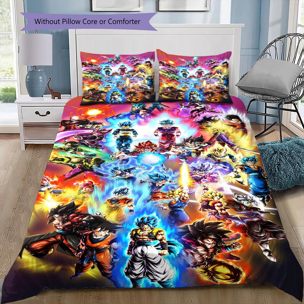 Cartoon Pattern Bedding Quilt Set Quilt Cover Pillowcase Home Decoration Birthday Gift (1 * Duvet Cover + 2 * Pillowcase, Without Core)
