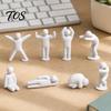 Matte Finish Figurines 8Pcs Mini Sports Figurines, Minimalist Abstract Human Statues with Multi-Poses, Anthropomorphic Art Pieces Stress Relief