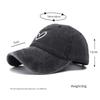 Black Vintage Fashionable Trendy Women Cap Snapback Adjustable Hat Baseball Cotton Washed Stitching Embroidered Heart Love Cute New Brand Latest