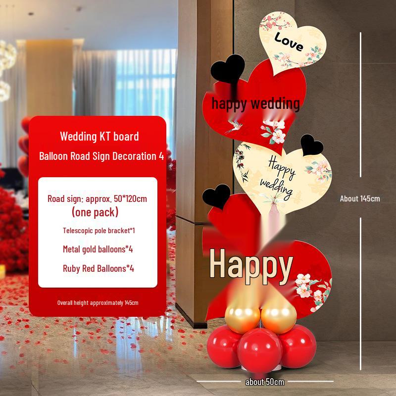 Wedding Balloon & KT Board Aisle Runner Decor: Outdoor Scenery Guide Sign