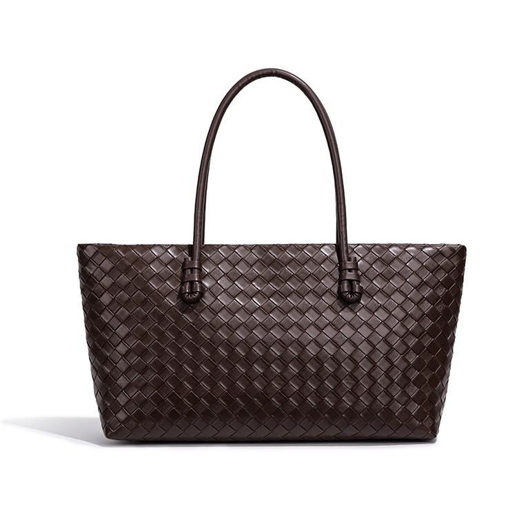 Knitted Pattern Bag, Women's New Fashionable Large Capacity Tote Bag, Casual Retro Commuting Single Shoulder Handbag