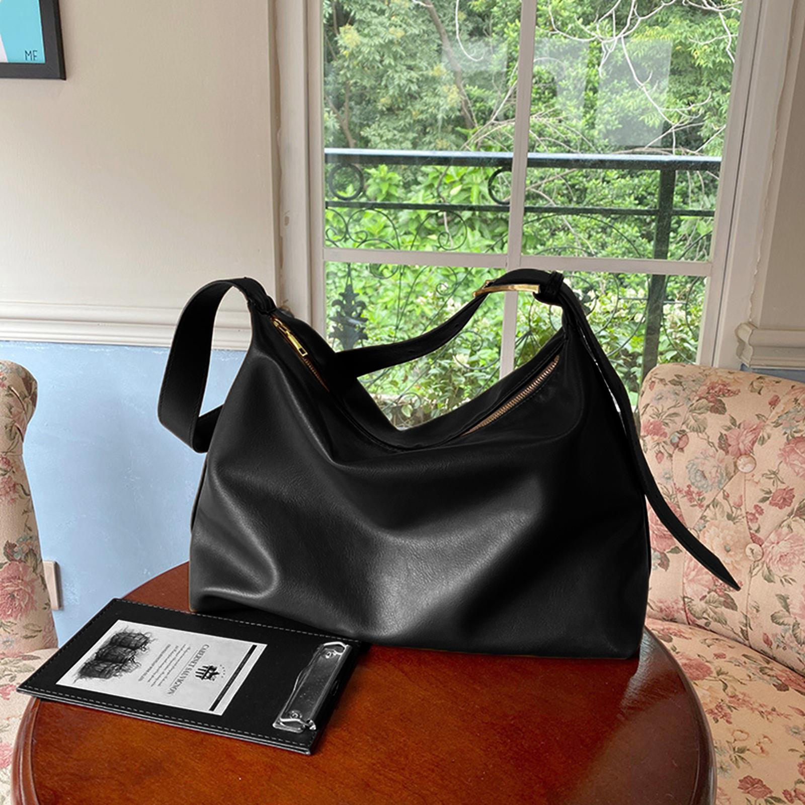 Leather Hobo Purse Solid Color with Wallet Casual Shoulder for Umbrellas Lady Notebooks 2240₽