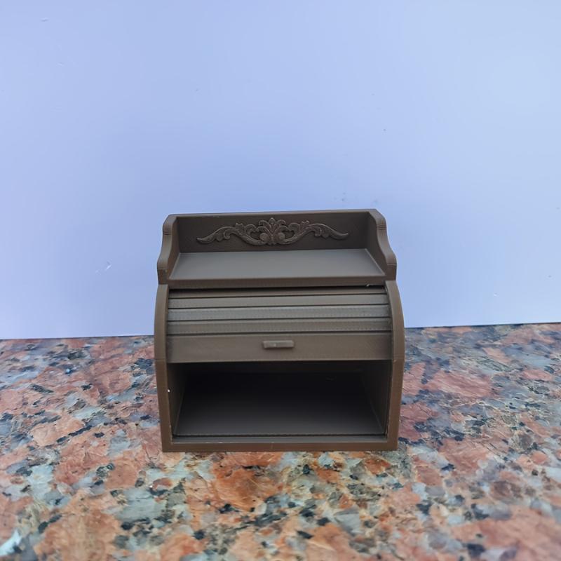 1Pcs 1 12 Miniature Bread Box European Roller Shutter Dollhouse Accessory for Realistic Kitchen Decor