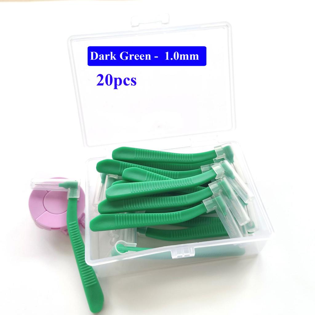20Pcs L Shape 0.6-1.2Mm Interdental Brush With Box Orthodontic Dental Tool Teeth Cleaning Toothpick Oral Hygiene Dental Flosser
