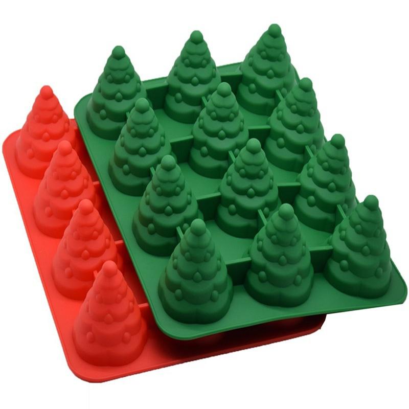 11pcs 3D Christmas Tree Silicone Molds Cake Decorating Tools Bakeware Fandant