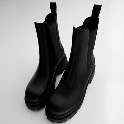 Punk Style Platform Ankle Boots Women 2024 Autumn Winter Thick Sole Motorcycle Boots Woman Black PU Leather Knight Botas Mujer