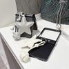 Leather Phone Case with Strap for Samsung Galaxy Z Flip 7 6 5 4 3 5G Flip6 Flip5 Flip7 FE Hinge Protect Shockproof Cover