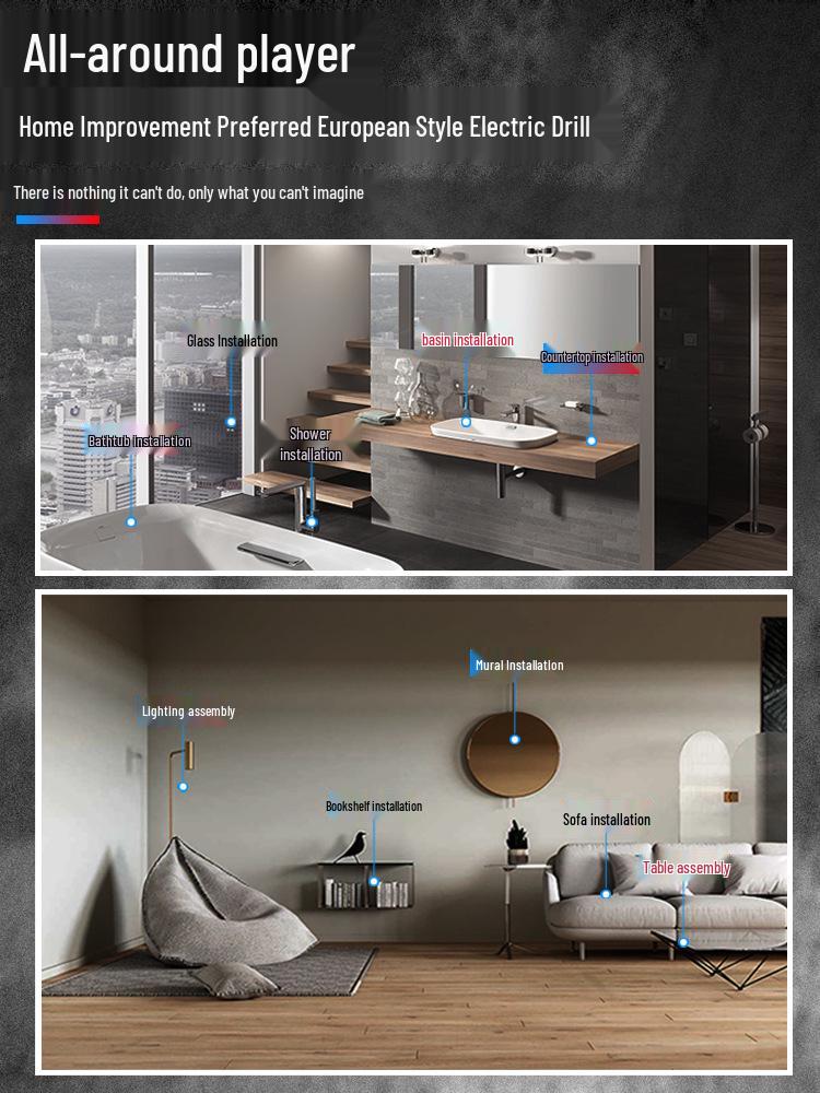 Industrial-Grade Multifunctional Electric Drill with Speed Control and Reverse Function