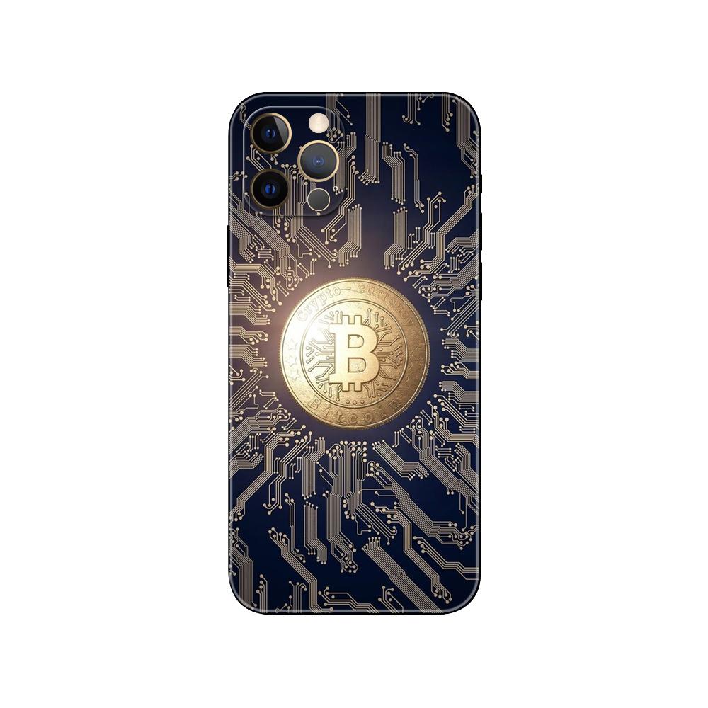 Schwarze TPU-Hülle für iPhone 5 5s se 2020 6 6s 7 8 plus x 10 XR XS 11 12 13 mini pro MAX Rückseite Bitcoin