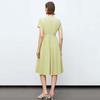 JESSIE Chic Waist-Tie Pleated V-Neck Dress