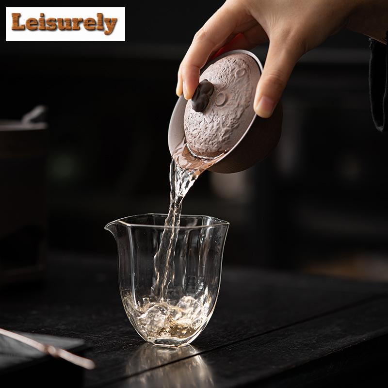 Ręcznie Formowany Błoto Skalne Gaiwan Antyczna Szorstka Ceramika Wysoka Stopka Czarka do Herbaty Japoński Czajnik Pokrywka Miseczka Ozdoby Chiński Zestaw do Herbaty