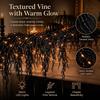 Halloween Fireplace Decor Set with LED Lights Black Vine Garland for Mantel, Table, Stair, Home, Window & Spooky Party Decor, Gift Decor for Home