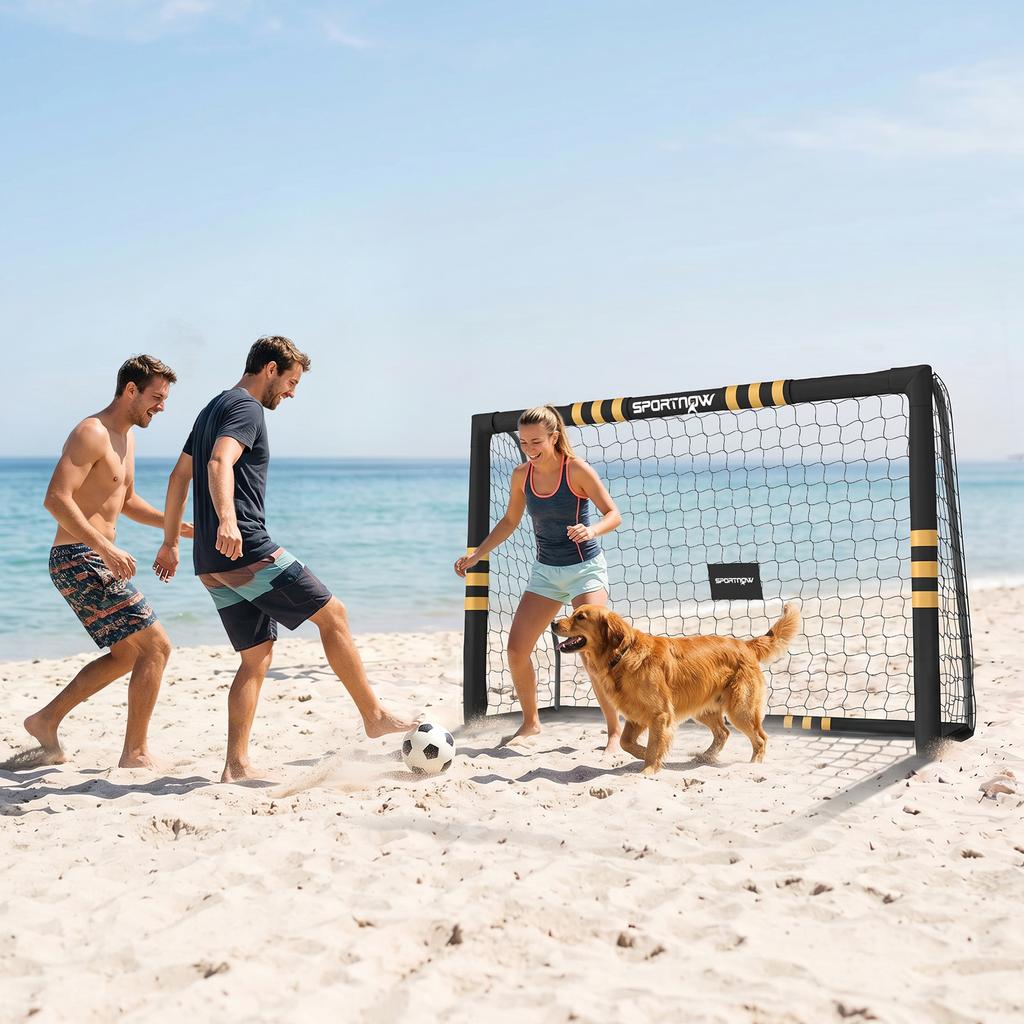 Football Goal with Protective Foam, 2.4 x 1.6 m, Yellow